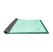 Sideview of Solid Turquoise Modern Rug, con2815turq