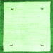 Serging Thickness of Solid Green Modern Rug, con2815grn