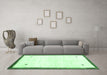 Machine Washable Solid Emerald Green Modern Area Rugs in a Living Room,, wshcon2815emgrn