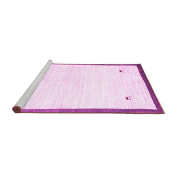 Sideview of Machine Washable Solid Pink Modern Rug, wshcon2815pnk