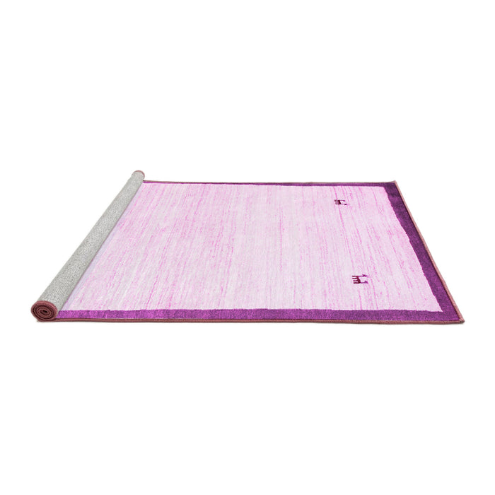 Sideview of Machine Washable Solid Pink Modern Rug, wshcon2815pnk