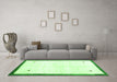 Machine Washable Solid Green Modern Area Rugs in a Living Room,, wshcon2815grn