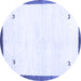 Round Solid Blue Modern Rug, con2815blu