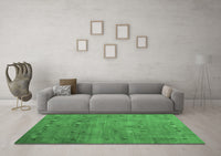 Machine Washable Abstract Emerald Green Contemporary Rug, wshcon2816emgrn