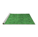 Sideview of Machine Washable Abstract Emerald Green Contemporary Area Rugs, wshcon2816emgrn