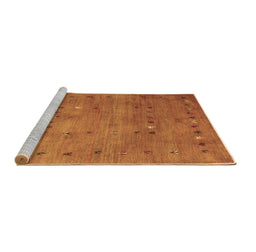 Sideview of Machine Washable Abstract Brown Contemporary Rug, wshcon2816brn