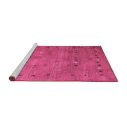 Sideview of Machine Washable Abstract Purple Contemporary Area Rugs, wshcon2816pur
