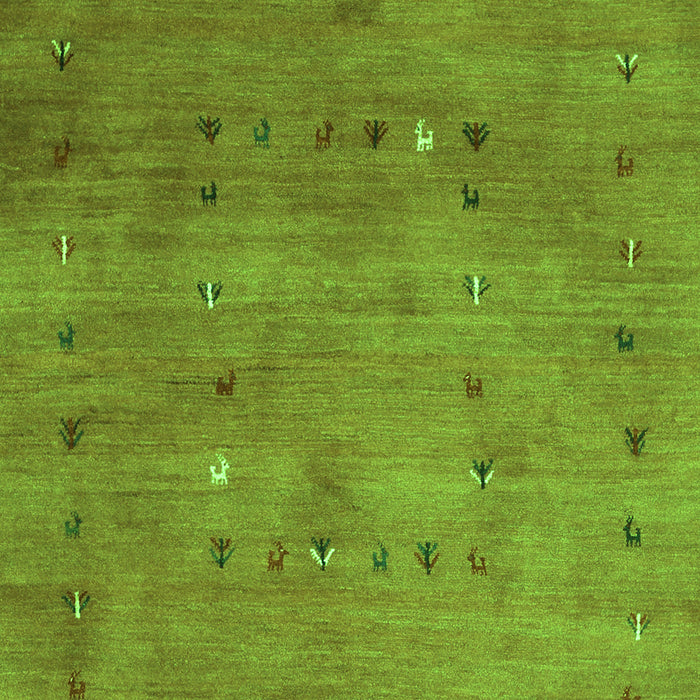 Serging Thickness of Machine Washable Abstract Green Contemporary Area Rugs, wshcon2816grn