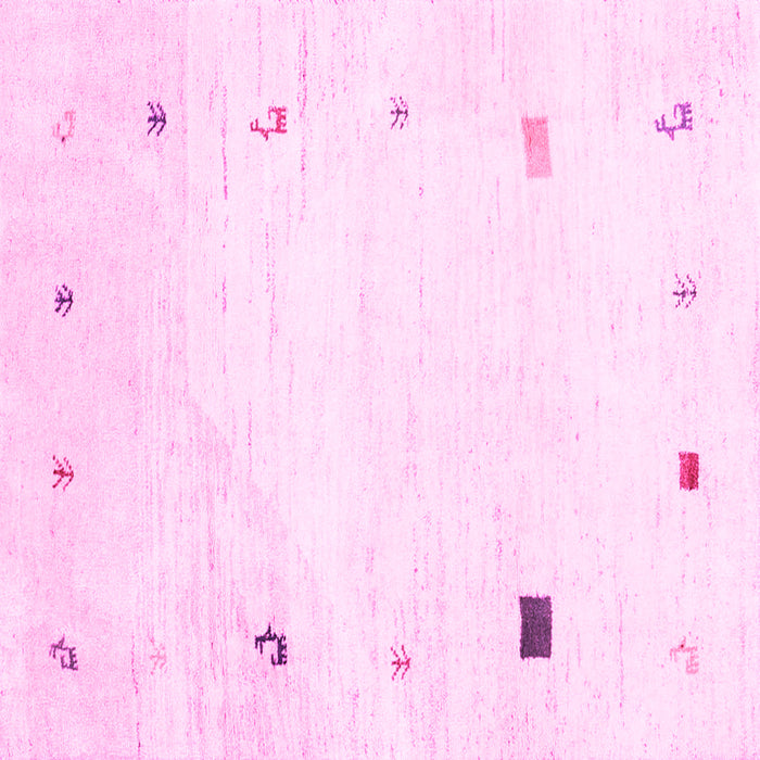 Square Machine Washable Solid Pink Modern Rug, wshcon2817pnk