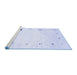 Sideview of Machine Washable Solid Blue Modern Rug, wshcon2817blu