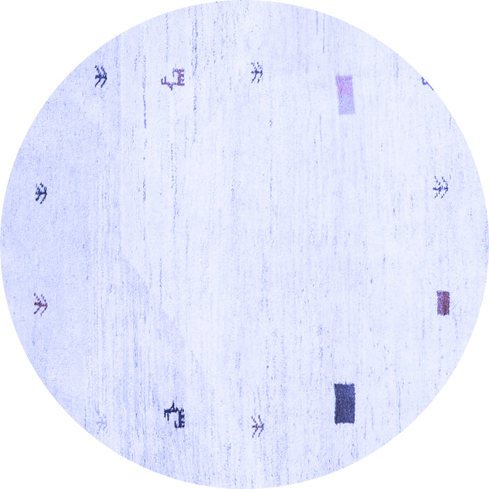 Round Solid Blue Modern Rug, con2817blu