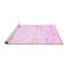 Sideview of Machine Washable Solid Pink Modern Rug, wshcon2817pnk
