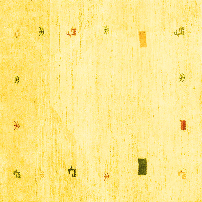 Square Machine Washable Solid Yellow Modern Rug, wshcon2817yw