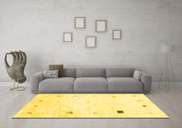 Machine Washable Solid Yellow Modern Rug, wshcon2817yw