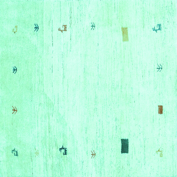 Square Machine Washable Solid Turquoise Modern Area Rugs, wshcon2817turq