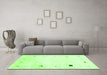 Machine Washable Solid Green Modern Area Rugs in a Living Room,, wshcon2817grn