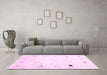 Machine Washable Solid Pink Modern Rug in a Living Room, wshcon2817pnk
