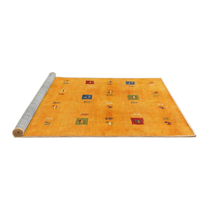 Serging Thickness of Machine Washable Contemporary Neon Orange Rug, wshcon2818