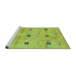 Sideview of Machine Washable Abstract Turquoise Contemporary Area Rugs, wshcon2818turq