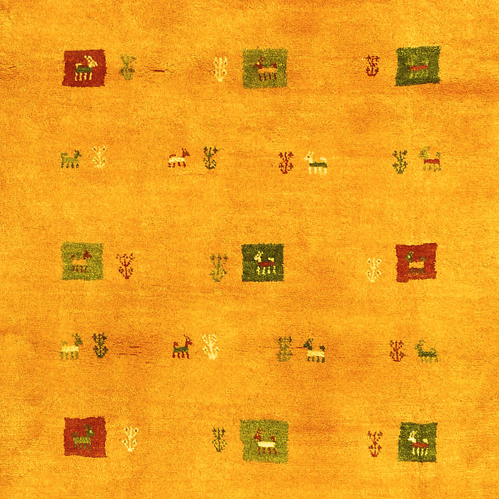 Machine Washable Abstract Yellow Contemporary Rug, wshcon2818yw