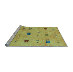Sideview of Machine Washable Abstract Light Blue Contemporary Rug, wshcon2818lblu