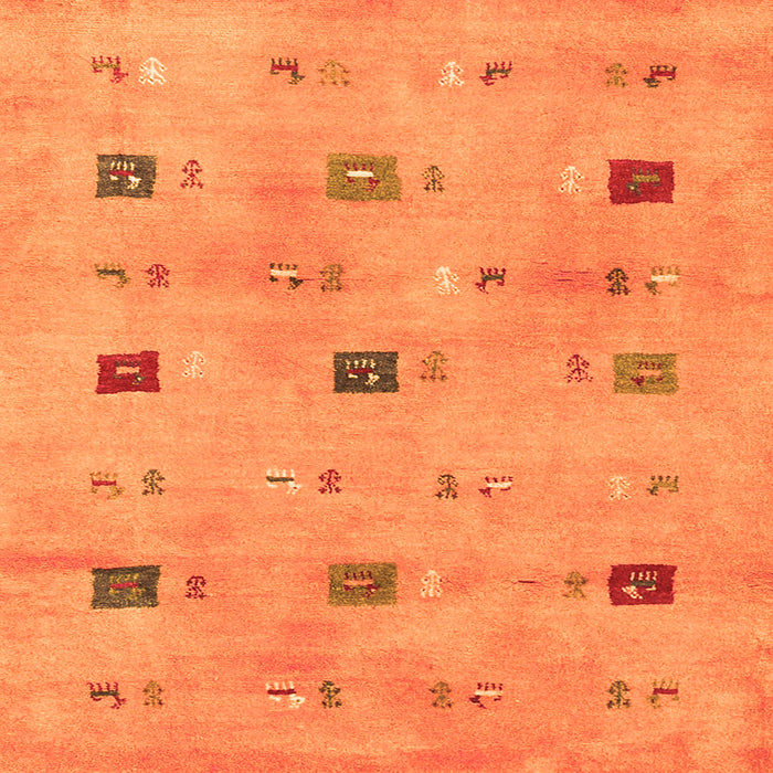 Serging Thickness of Abstract Orange Contemporary Rug, con2818org