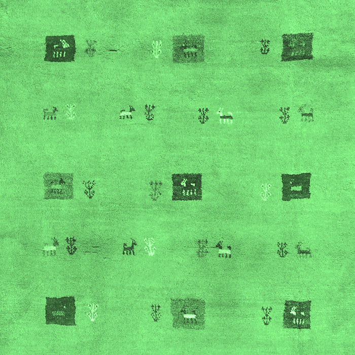 Abstract Emerald Green Contemporary Rug, con2818emgrn