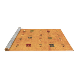 Sideview of Machine Washable Abstract Brown Contemporary Rug, wshcon2818brn