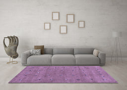 Machine Washable Abstract Blue Contemporary Rug in a Living Room, wshcon2819blu