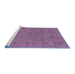 Sideview of Machine Washable Abstract Blue Contemporary Rug, wshcon2819blu