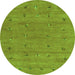 Square Abstract Green Contemporary Rug, con2819grn