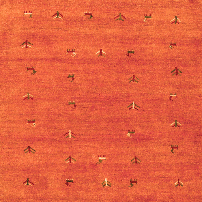 Serging Thickness of Abstract Orange Contemporary Rug, con2819org