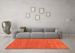 Machine Washable Abstract Orange Contemporary Area Rugs in a Living Room, wshcon2819org