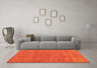Machine Washable Abstract Orange Contemporary Rug, wshcon2819org
