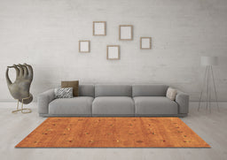 Machine Washable Abstract Brown Contemporary Rug in a Living Room,, wshcon2819brn