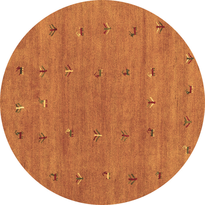Round Abstract Brown Contemporary Rug, con2819brn