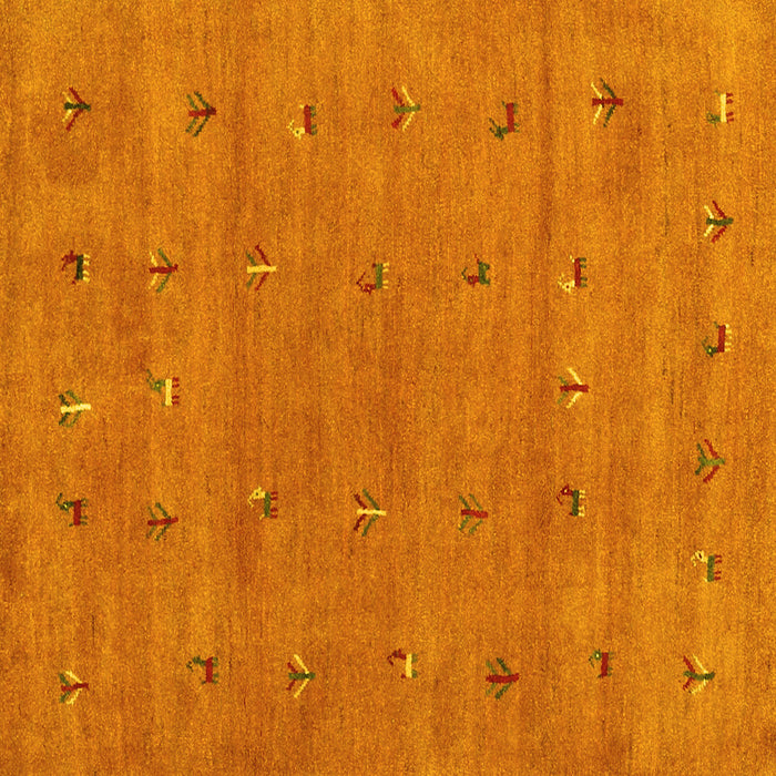 Square Machine Washable Abstract Yellow Contemporary Rug, wshcon2819yw