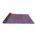 Sideview of Abstract Blue Contemporary Rug, con2819blu