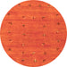 Square Abstract Orange Contemporary Rug, con2819org