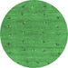 Round Abstract Emerald Green Contemporary Rug, con2819emgrn