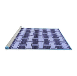 Sideview of Machine Washable Abstract Blue Contemporary Rug, wshcon281blu