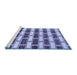 Sideview of Machine Washable Abstract Blue Contemporary Rug, wshcon281blu