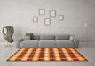 Machine Washable Abstract Orange Contemporary Area Rugs in a Living Room, wshcon281org