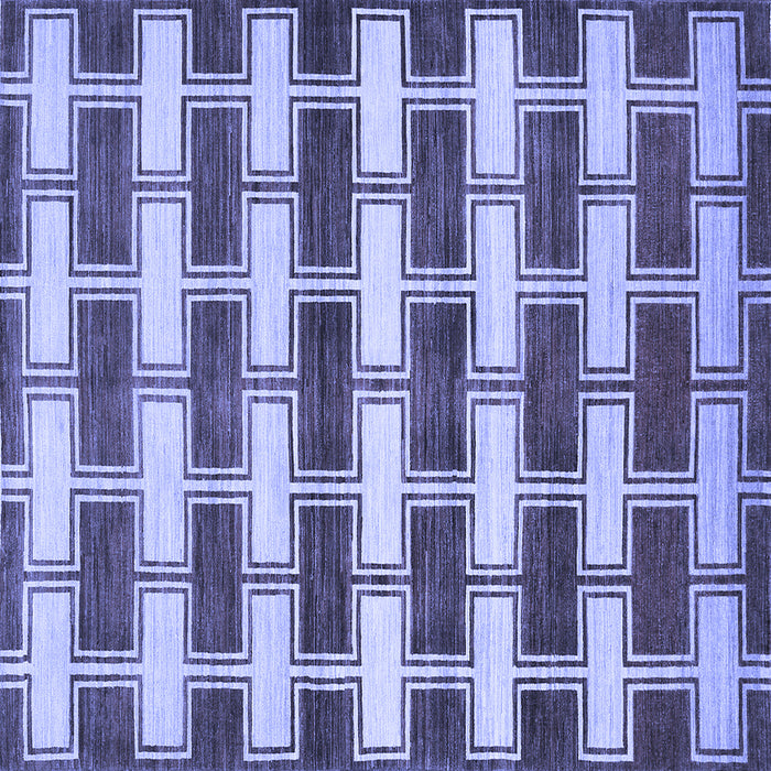 Square Machine Washable Abstract Blue Contemporary Rug, wshcon281blu
