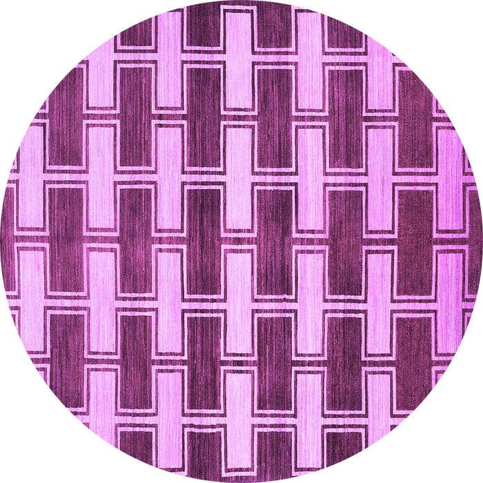 Round Abstract Purple Contemporary Rug, con281pur