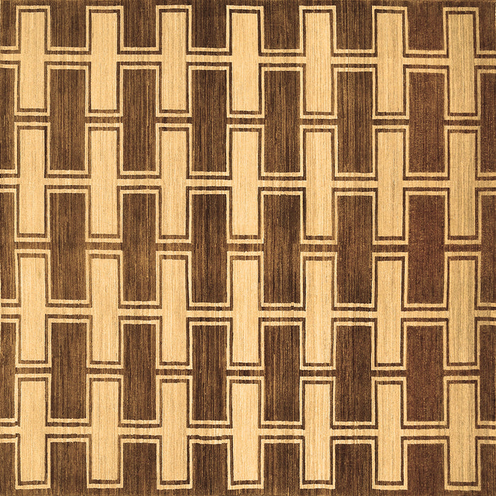 Square Machine Washable Abstract Brown Contemporary Rug, wshcon281brn