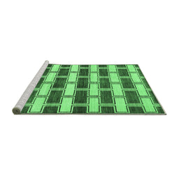 Sideview of Machine Washable Abstract Emerald Green Contemporary Area Rugs, wshcon281emgrn
