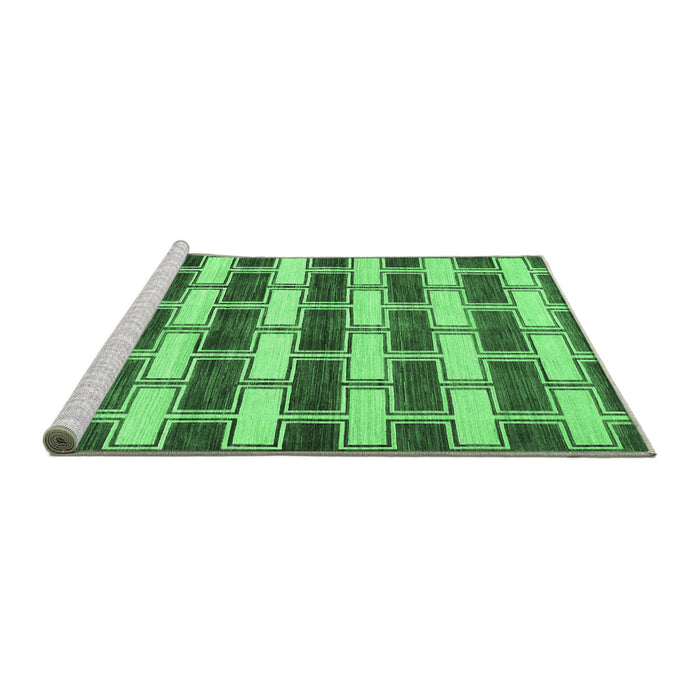 Sideview of Machine Washable Abstract Emerald Green Contemporary Area Rugs, wshcon281emgrn
