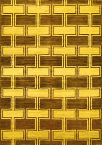 Abstract Yellow Contemporary Rug, con281yw