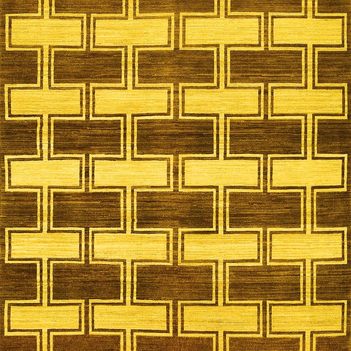 Abstract Yellow Contemporary Rug, con281yw
